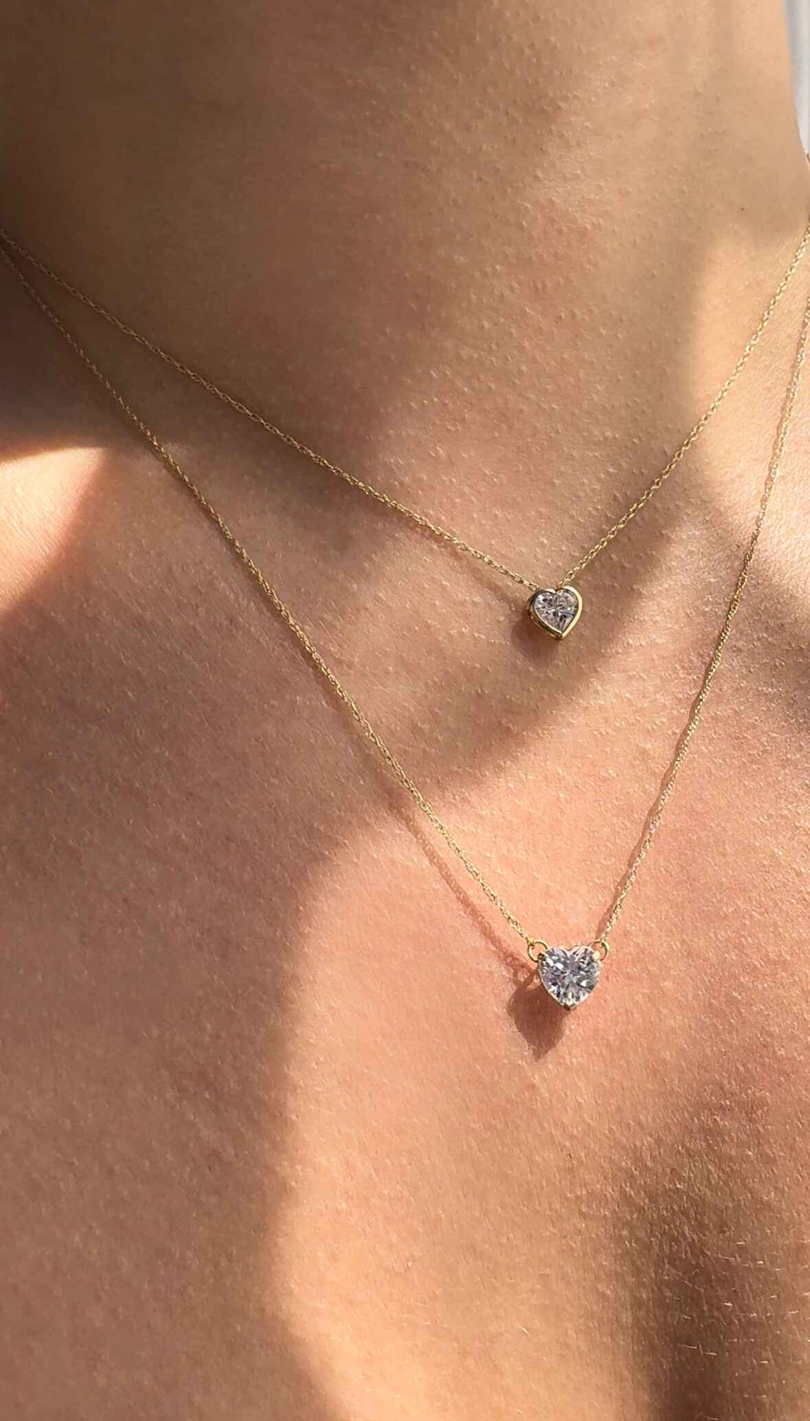 Mini 14k Gold Heart Bezel Necklace