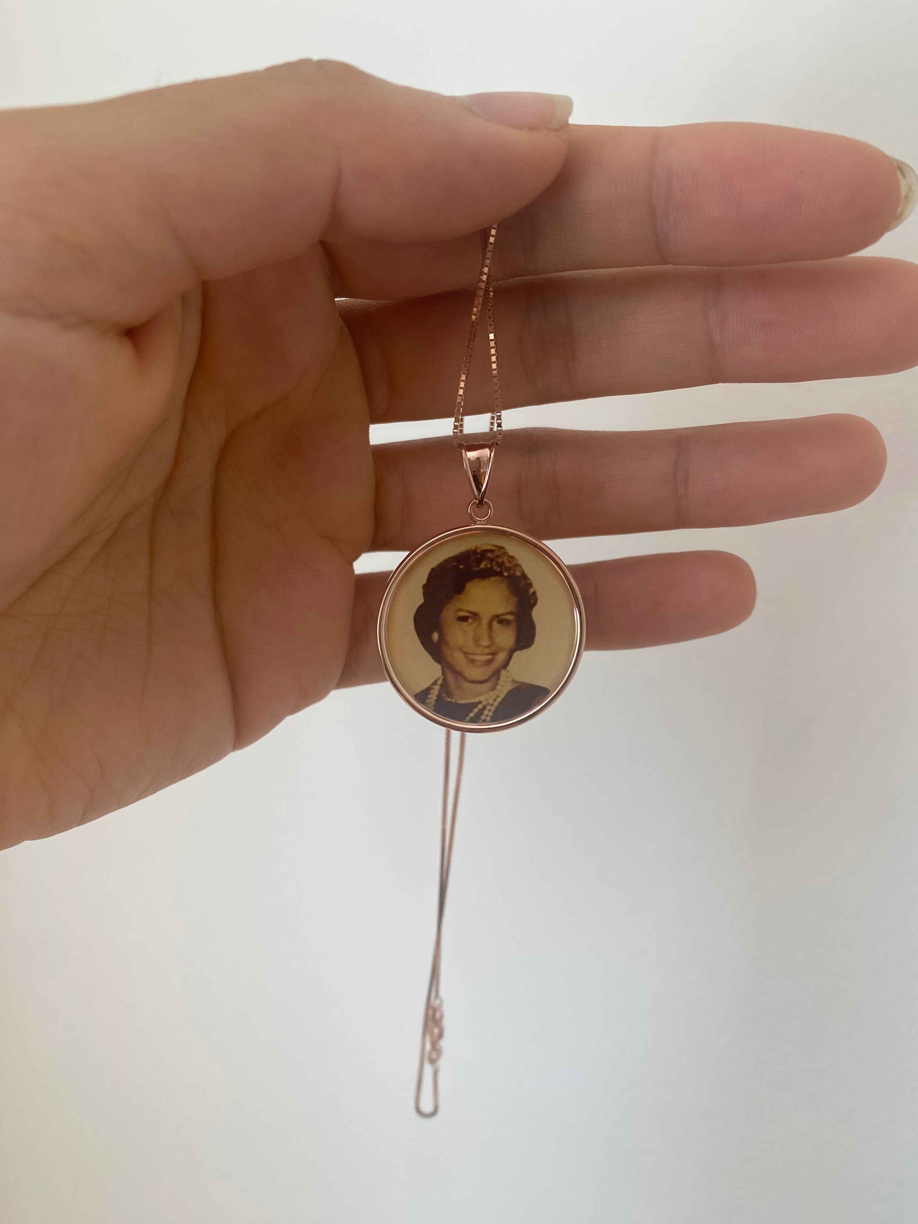 Gold Photo Pendant Disc Charm