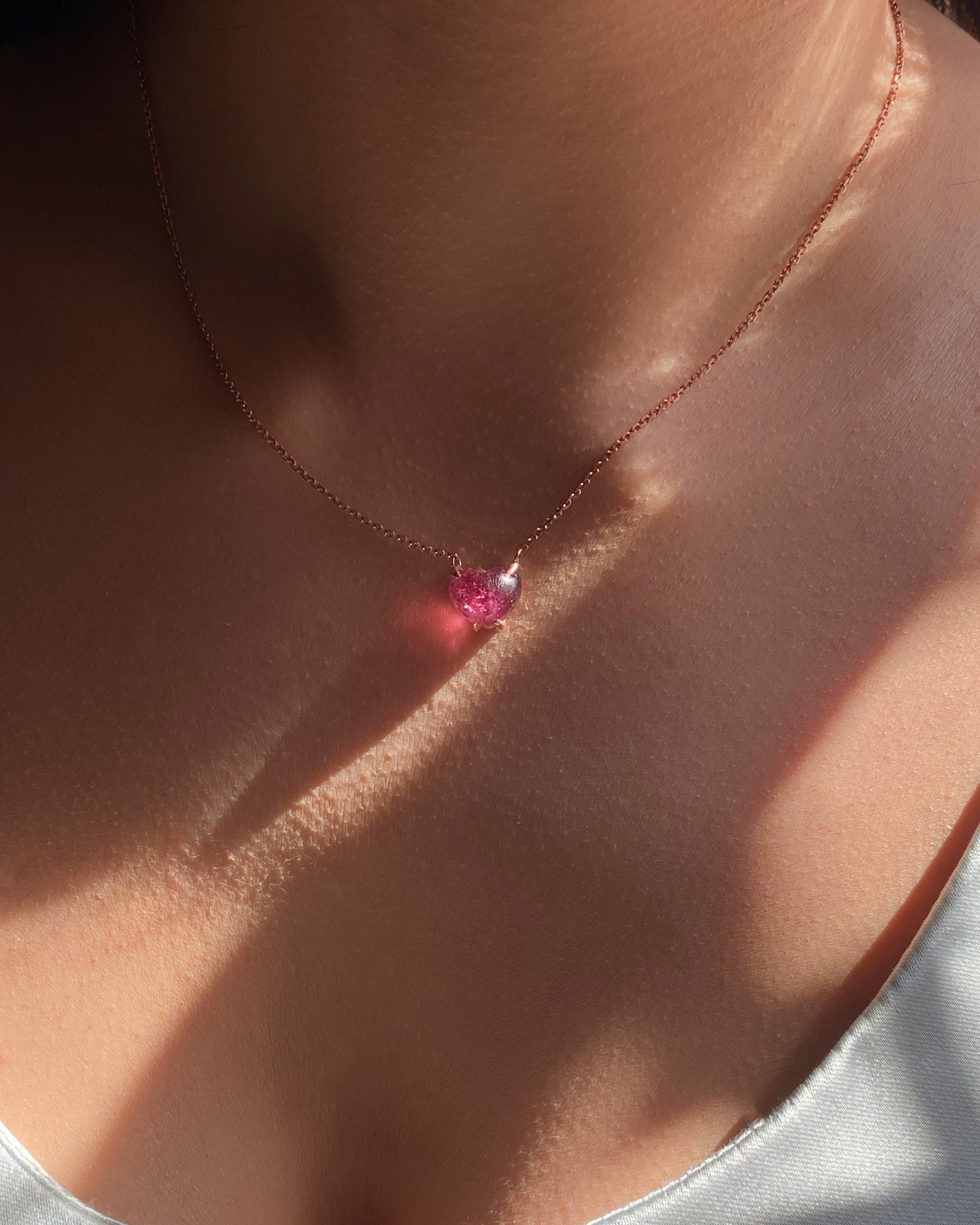 This Morning The Sun Rose, Pink World Tourmaline & Diamond Necklace